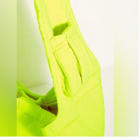 Free People We The Free Oversized Puffer Sling Bag Chartreuse/Neon Yellow - Picture 5 of 11